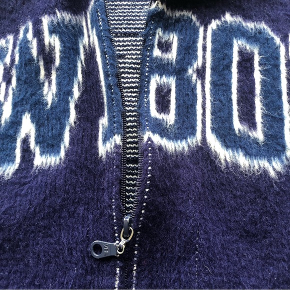 Dallas Cowboys Vintage Blue Zip-Up Wool Hooded Winter Warm Sweater Men’s Size XL - Picture 10 of 15